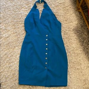 Great Karen Millen pool blue halter dress